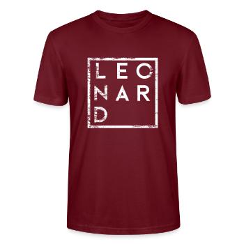 Leonard Minimalisme - T-shirt bio CRAFTER Stanley Stella Unisexe - bordeaux - Devant - Alina (178cm) & Michal (187cm)