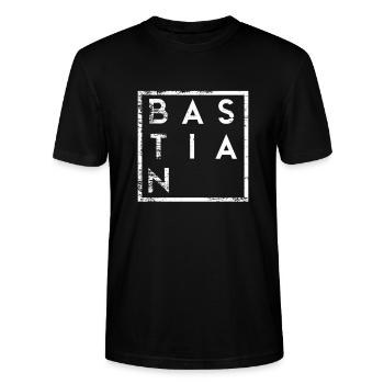 Bastian Minimalisme - T-shirt bio CRAFTER Stanley Stella Unisexe - noir - Devant - Alina (178cm) & Michal (187cm)