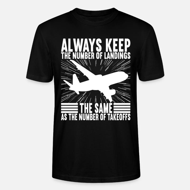 Pilot Flugzeug - Stanley/Stella Unisex Bio-T-Shirt CRAFTER - Schwarz