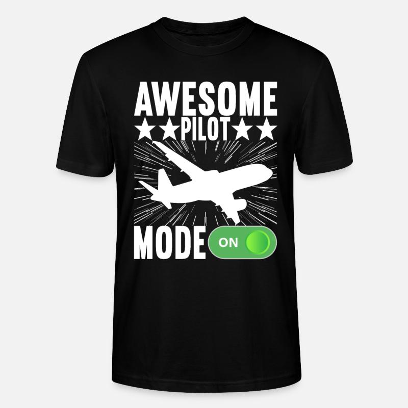 Pilot Flugzeug - Stanley/Stella Unisex Bio-T-Shirt CRAFTER - Schwarz