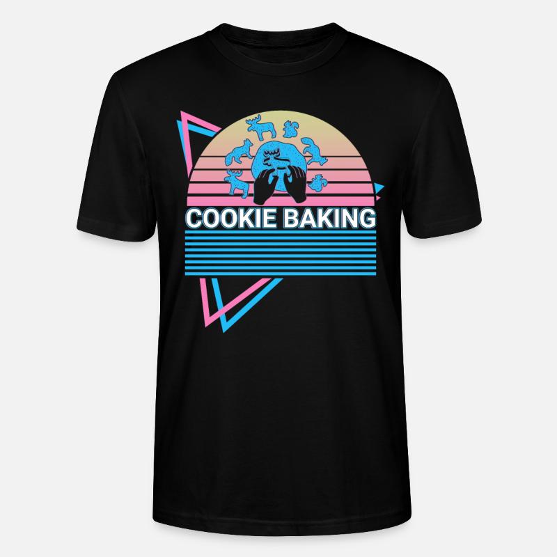 Plätzchen backen Bäcker Retro - Stanley/Stella Unisex Bio-T-Shirt CRAFTER - Schwarz