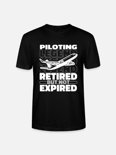Retired Aircraft Pilot - Stanley/Stella CRAFTER Unisex Organic T-Shirt - black
