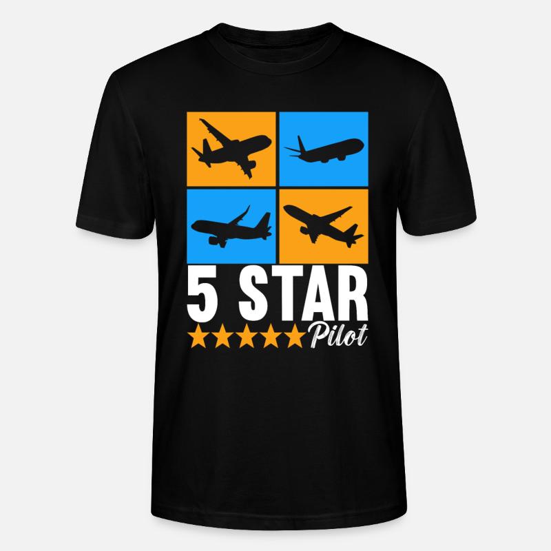 Pilot Flugzeug - Stanley/Stella Unisex Bio-T-Shirt CRAFTER - Schwarz