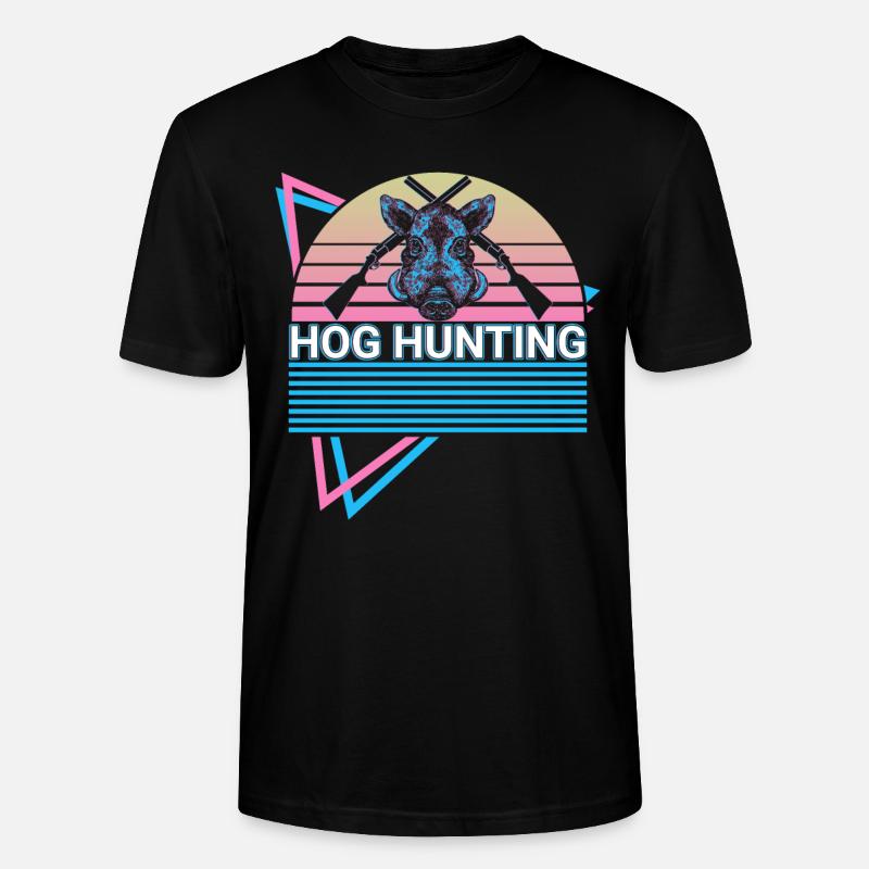 Schweinejagd Hog Hunter Retro - Stanley/Stella Unisex Bio-T-Shirt CRAFTER - Schwarz