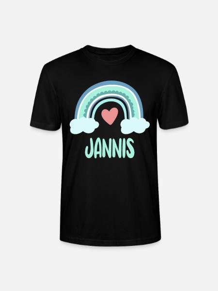 Jannis Name Regenbogen Baby - Stanley/Stella Unisex Bio-T-Shirt CRAFTER - Schwarz