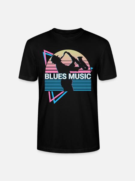 Blues Music Retro - Stanley/Stella CRAFTER Unisex Organic T-Shirt - black