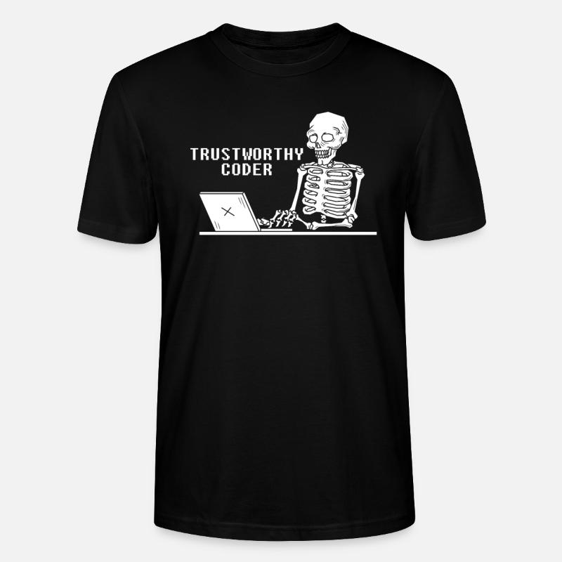 Développeur Coder Programmeur Squelette - T-shirt bio CRAFTER Stanley Stella Unisexe - noir