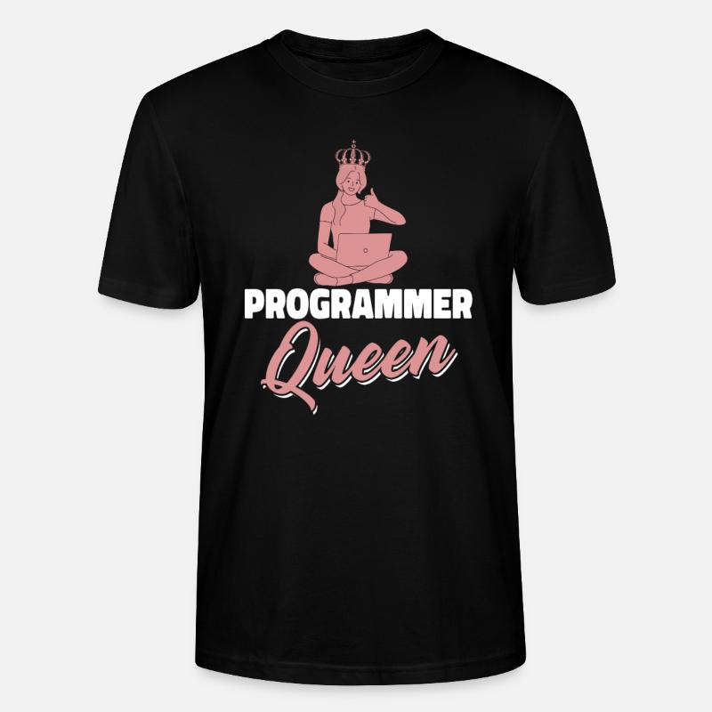 Developer Coder Programmer Queen - Stanley/Stella CRAFTER Unisex Organic T-Shirt - black