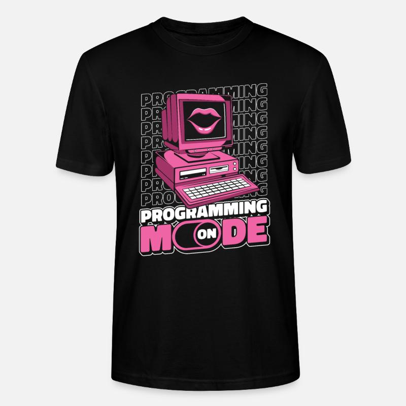 Developer Coder Programmer Lips - Stanley/Stella CRAFTER Unisex Organic T-Shirt - black