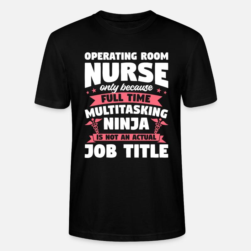 OP-Krankenschwester nur, weil Vollzeit ODER - Stanley/Stella Unisex Bio-T-Shirt CRAFTER - Schwarz