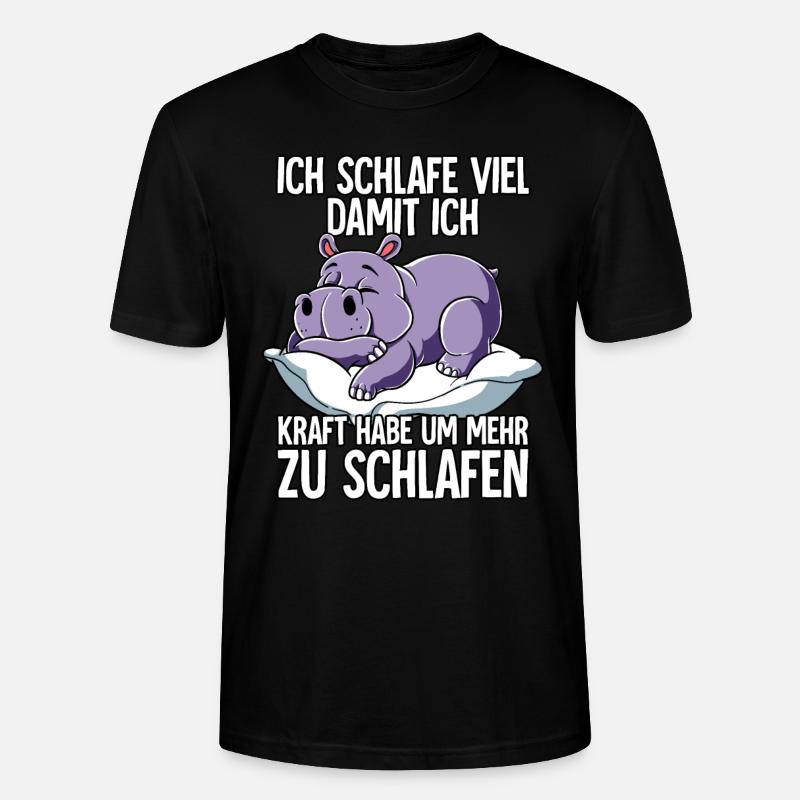Ich Schlafe Nilpferd - Stanley/Stella Unisex Bio-T-Shirt CRAFTER - Schwarz