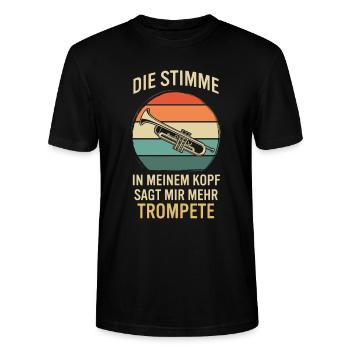 Trompete Trompetenspieler Trompeter - Stanley/Stella Unisex Bio-T-Shirt CRAFTER - Schwarz - Vorne - Alina (178cm) & Michal (187cm)