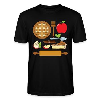 Apple pie - Stanley/Stella CRAFTER Unisex Organic T-Shirt - black - Front - Alina (178cm) & Michal (187cm)