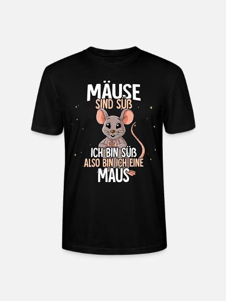 Mäuse Sind Süß Maus - Stanley/Stella Unisex Bio-T-Shirt CRAFTER - Schwarz