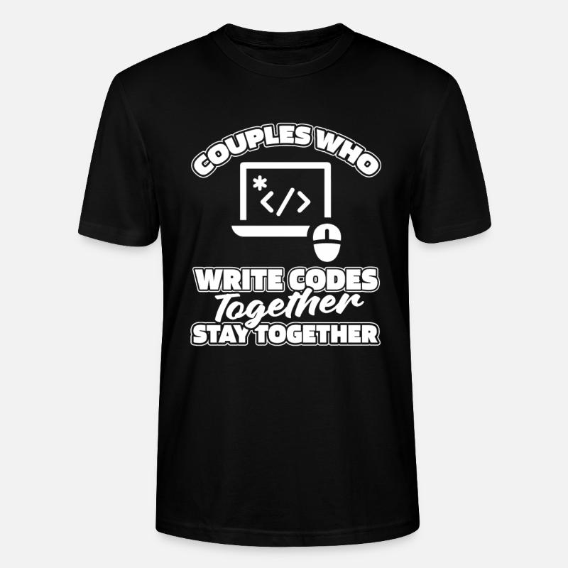 Developer Coder Programmer Pair - Stanley/Stella CRAFTER Unisex Organic T-Shirt - black
