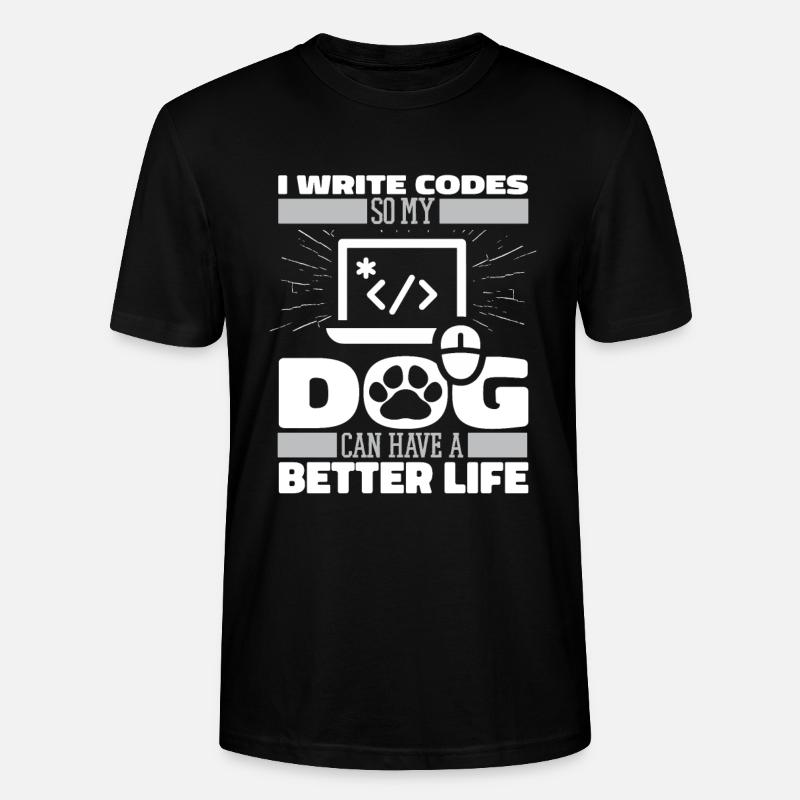 Entwickler Coder Programmierer Hund - Stanley/Stella Unisex Bio-T-Shirt CRAFTER - Schwarz