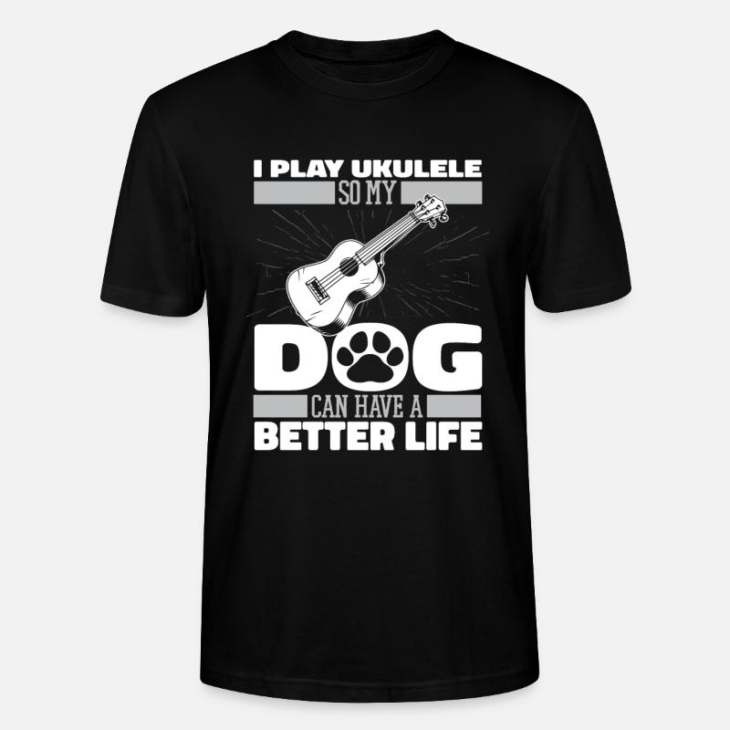 Chien ukulélé - T-shirt bio CRAFTER Stanley Stella Unisexe - noir