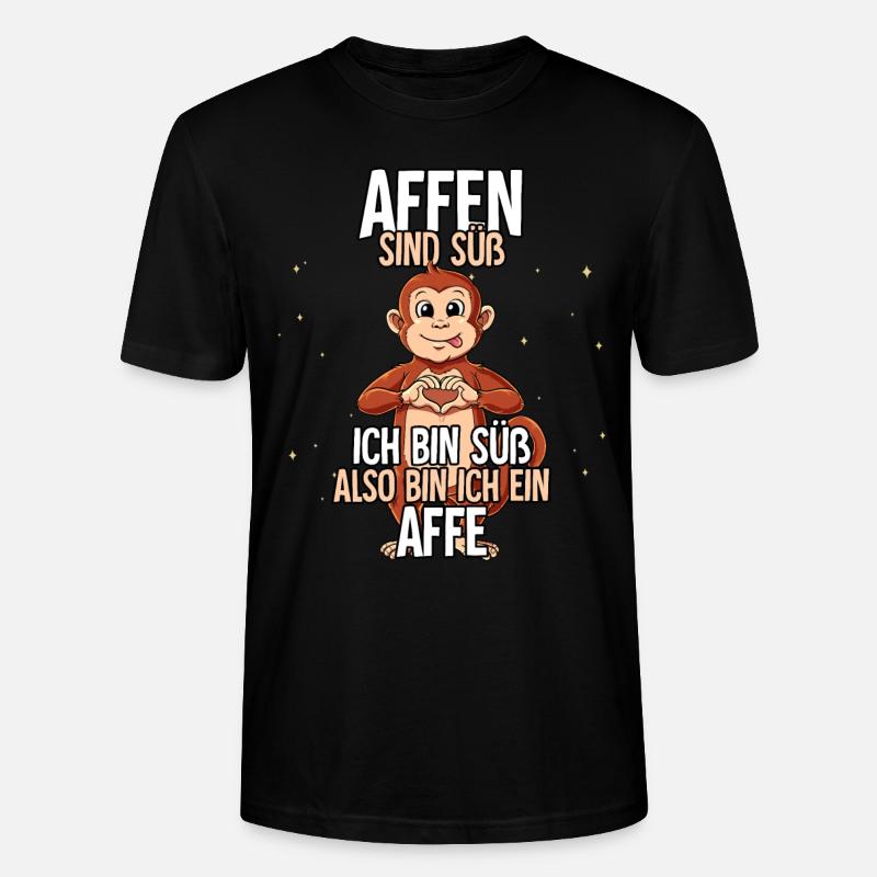 Affen Sind Süß Affe - Stanley/Stella Unisex Bio-T-Shirt CRAFTER - Schwarz