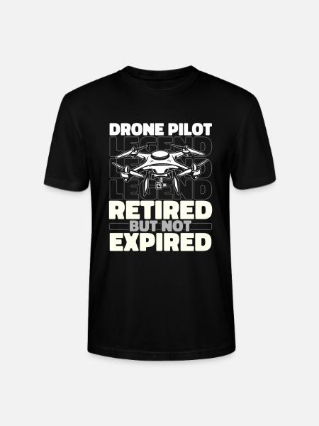 Drone Quadcopter Retired - Stanley/Stella CRAFTER Unisex Organic T-Shirt - black