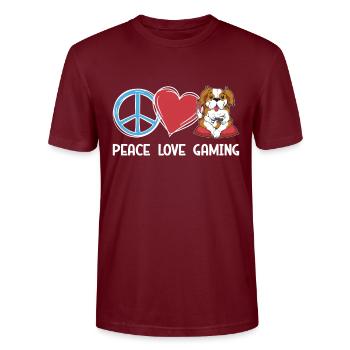 Gaming Dog - Stanley/Stella CRAFTER Unisex Organic T-Shirt - burgundy - Front - Alina (178cm) & Michal (187cm)