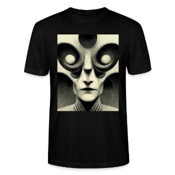 Alinen bauhaus Vintage Style v 04 - Stanley/Stella Unisex Bio-T-Shirt CRAFTER - Schwarz - Vorne - Alina (178cm) & Michal (187cm)
