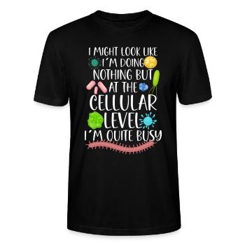 Microbiologiste Microbiologie Microbiologie Staph Biologie - T-shirt bio CRAFTER Stanley Stella Unisexe - noir - Devant - Alina (178cm) & Michal (187cm)