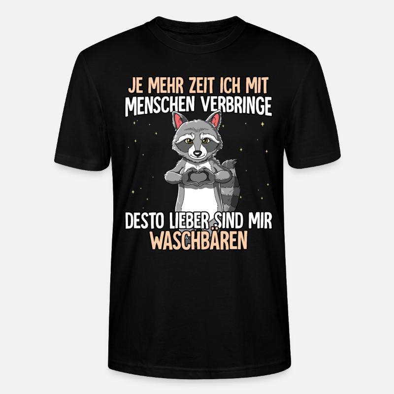 Waschbär - Stanley/Stella Unisex Bio-T-Shirt CRAFTER - Schwarz