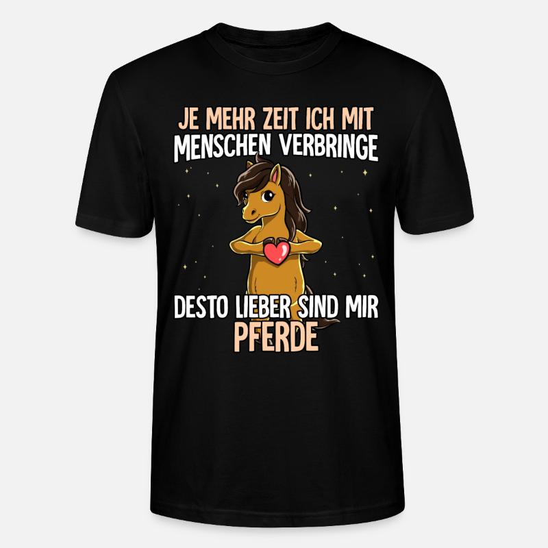 Pferd - Stanley/Stella Unisex Bio-T-Shirt CRAFTER - Schwarz