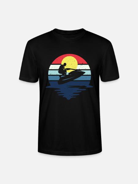 Retro Jetboot Wassermotorrad Jetski - Stanley/Stella Unisex Bio-T-Shirt CRAFTER - Schwarz