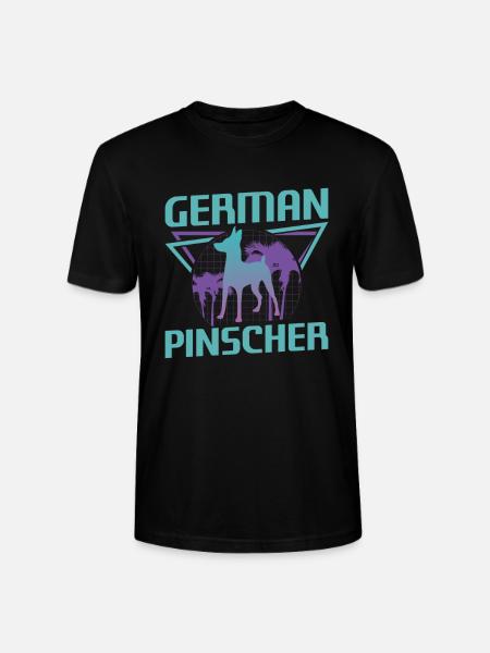 Retro German Pinscher Dog Lover - Stanley/Stella CRAFTER Unisex Organic T-Shirt - black