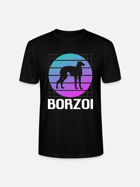 Retro Borzoi Dog Lover - Stanley/Stella CRAFTER Unisex Organic T-Shirt - black