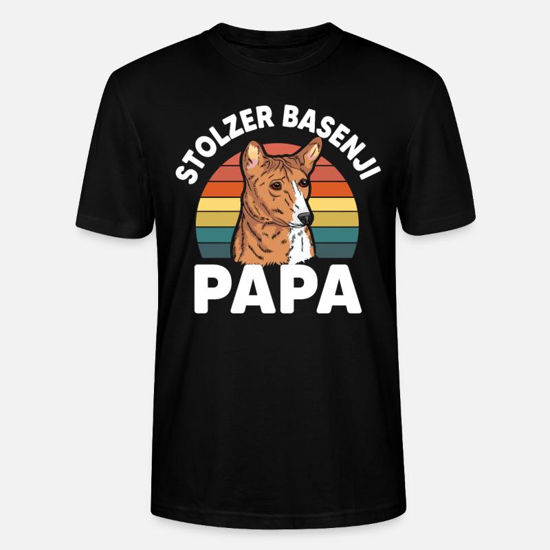 Stolzer Basenji Papa - Stanley/Stella Unisex Bio-T-Shirt CRAFTER - Schwarz