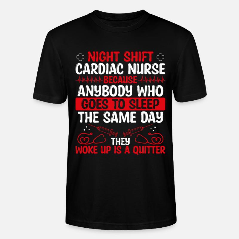 Infirmière cardiaque de nuit - T-shirt bio CRAFTER Stanley Stella Unisexe - noir