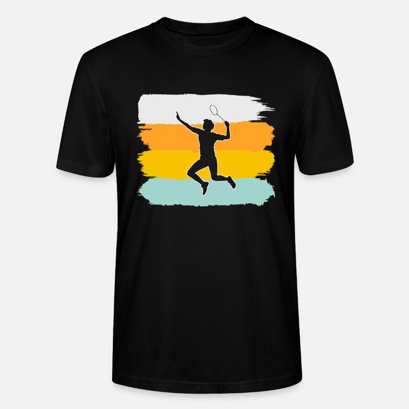 Badminton Retro - Stanley/Stella Unisex Bio-T-Shirt CRAFTER - Schwarz