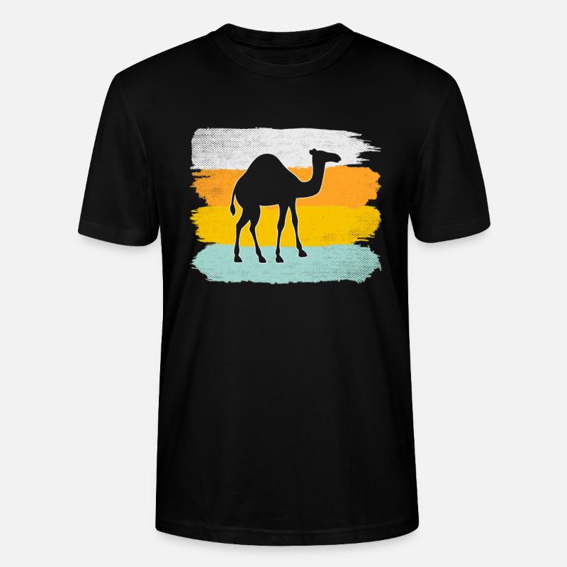 Kamel Retro - Stanley/Stella Unisex Bio-T-Shirt CRAFTER - Schwarz