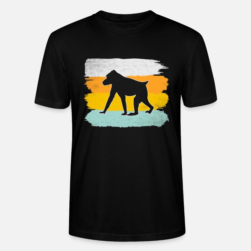 Affe Retro - Stanley/Stella Unisex Bio-T-Shirt CRAFTER - Schwarz