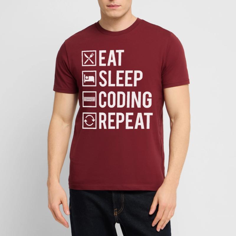 Eat Sleep Coding Repeat Dev Codeur Humour T-shirt bio CRAFTER Stanley Stella Unisexe