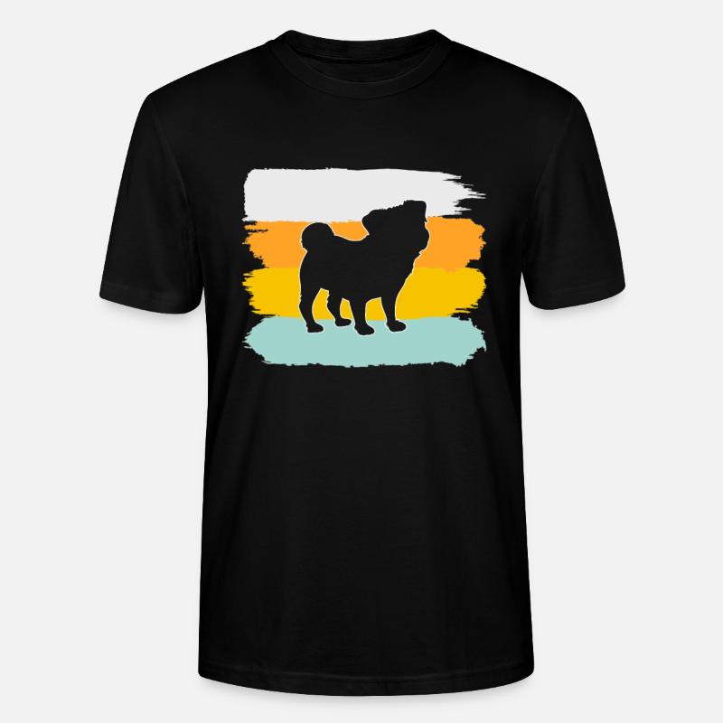 Mops Retro - Stanley/Stella Unisex Bio-T-Shirt CRAFTER - Schwarz