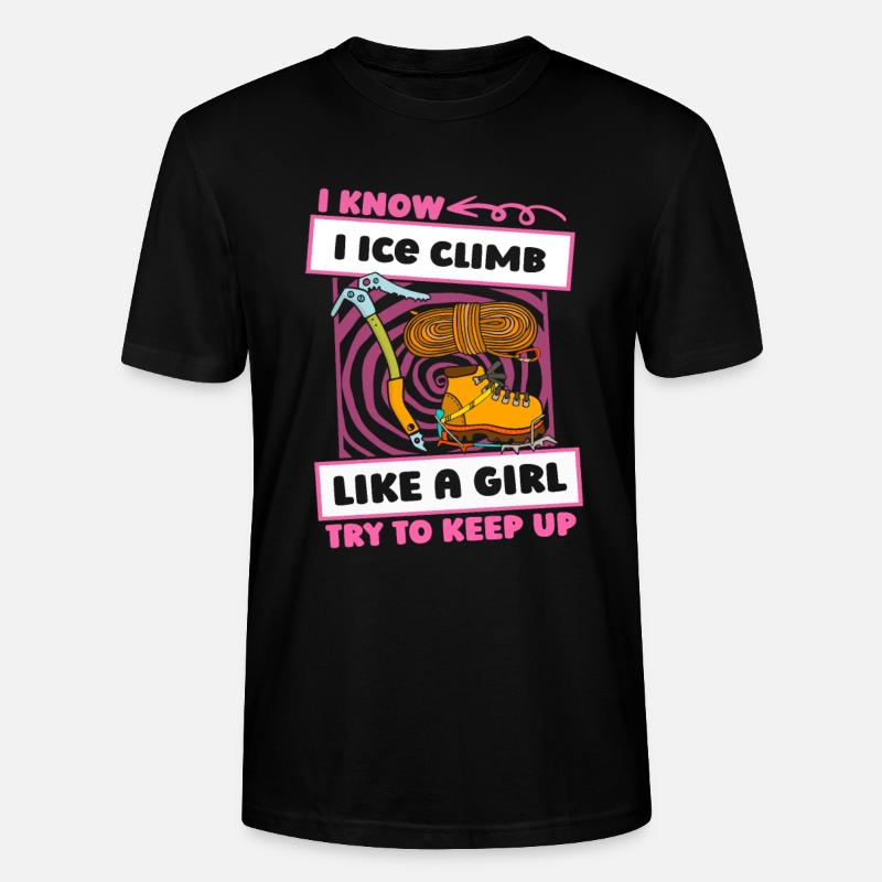 Eisklettern Mädchen - Stanley/Stella Unisex Bio-T-Shirt CRAFTER - Schwarz