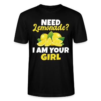 Limonade-Geschenk-Ideen - Stanley/Stella Unisex Bio-T-Shirt CRAFTER - Schwarz - Vorne - Alina (178cm) & Michal (187cm)