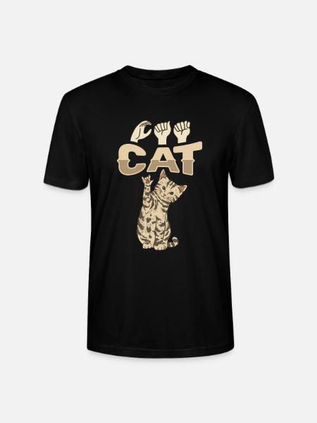 ILY KATZE ASL Gebärdensprache - Stanley/Stella Unisex Bio-T-Shirt CRAFTER - Schwarz