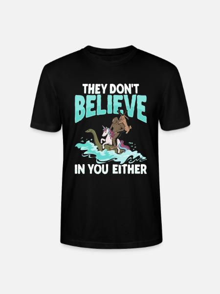 Cryptozoology Cryptid Bigfoot Unicorn Loch Ness - Stanley/Stella CRAFTER Unisex Organic T-Shirt - black