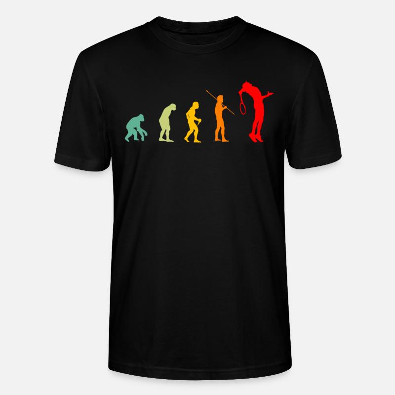 Evolution Tennisman Geschenkidee Mann - Stanley/Stella Unisex Bio-T-Shirt CRAFTER - Schwarz