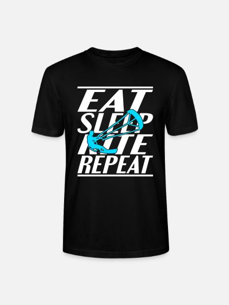 Essen Schlafen Kite - Stanley/Stella Unisex Bio-T-Shirt CRAFTER - Schwarz