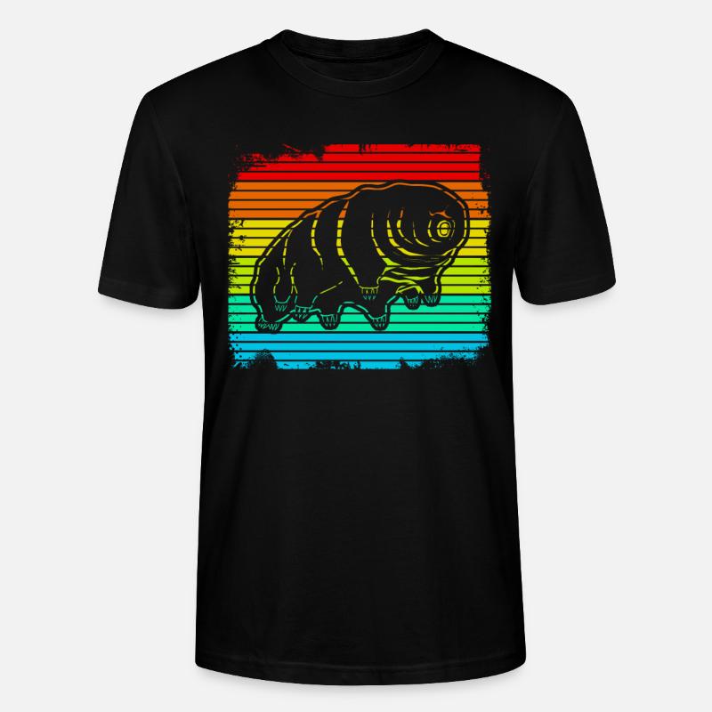 Tardigrade Retro Wasserbär Bärtierchen - Stanley/Stella Unisex Bio-T-Shirt CRAFTER - Schwarz