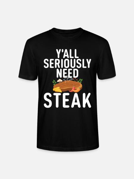 Steak Lover Steak Gift - Stanley/Stella CRAFTER Unisex Organic T-Shirt - black