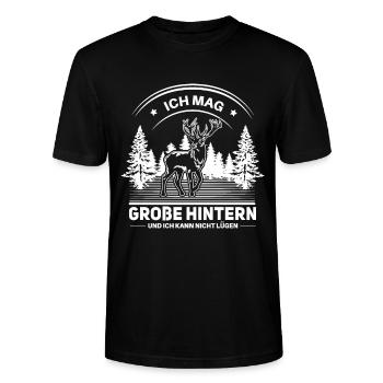 Witziger Jäger & Förster Jagd Spruch - Stanley/Stella Unisex Bio-T-Shirt CRAFTER - Schwarz - Vorne - Alina (178cm) & Michal (187cm)