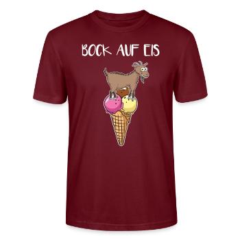 Envie de glace - T-shirt bio CRAFTER Stanley Stella Unisexe - bordeaux - Devant - Alina (178cm) & Michal (187cm)