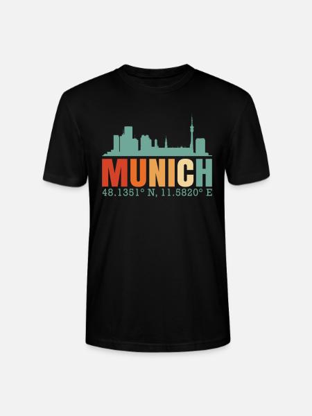 Munich Skyline - Stanley/Stella CRAFTER Unisex Organic T-Shirt - black