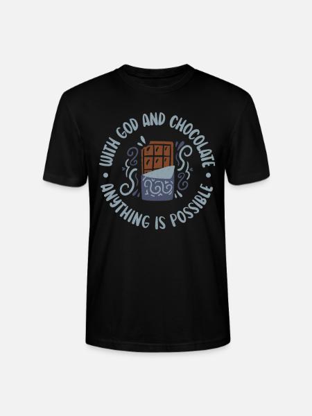 Chocolate Lover Gifts - Stanley/Stella CRAFTER Unisex Organic T-Shirt - black